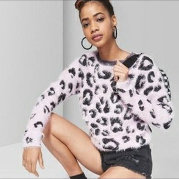 wild fable Sweaters - Wild Fable Fuzzy Leopard Print Sweater NWT